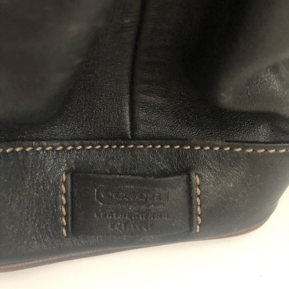 Coach purse black authentic with black and gray scarf - Picture 3 of 10